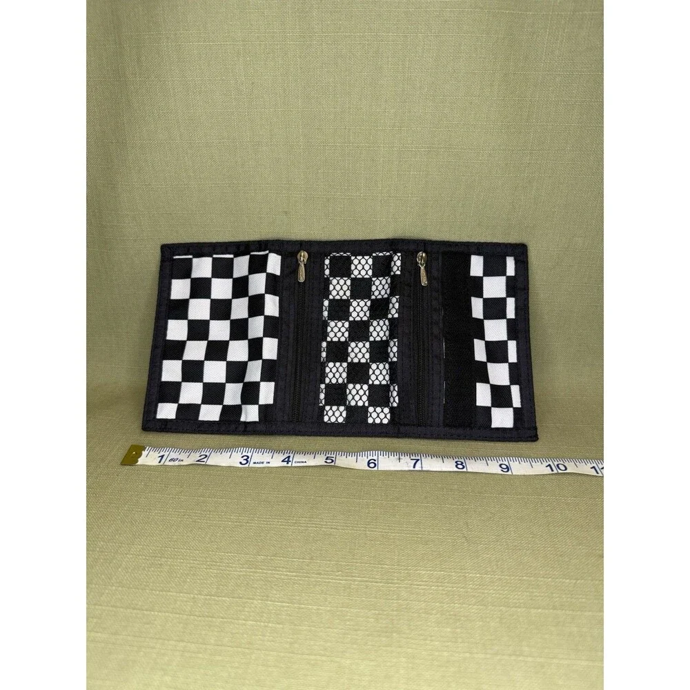 Jeminal Soft Trifold Black And White Checkered Wallet